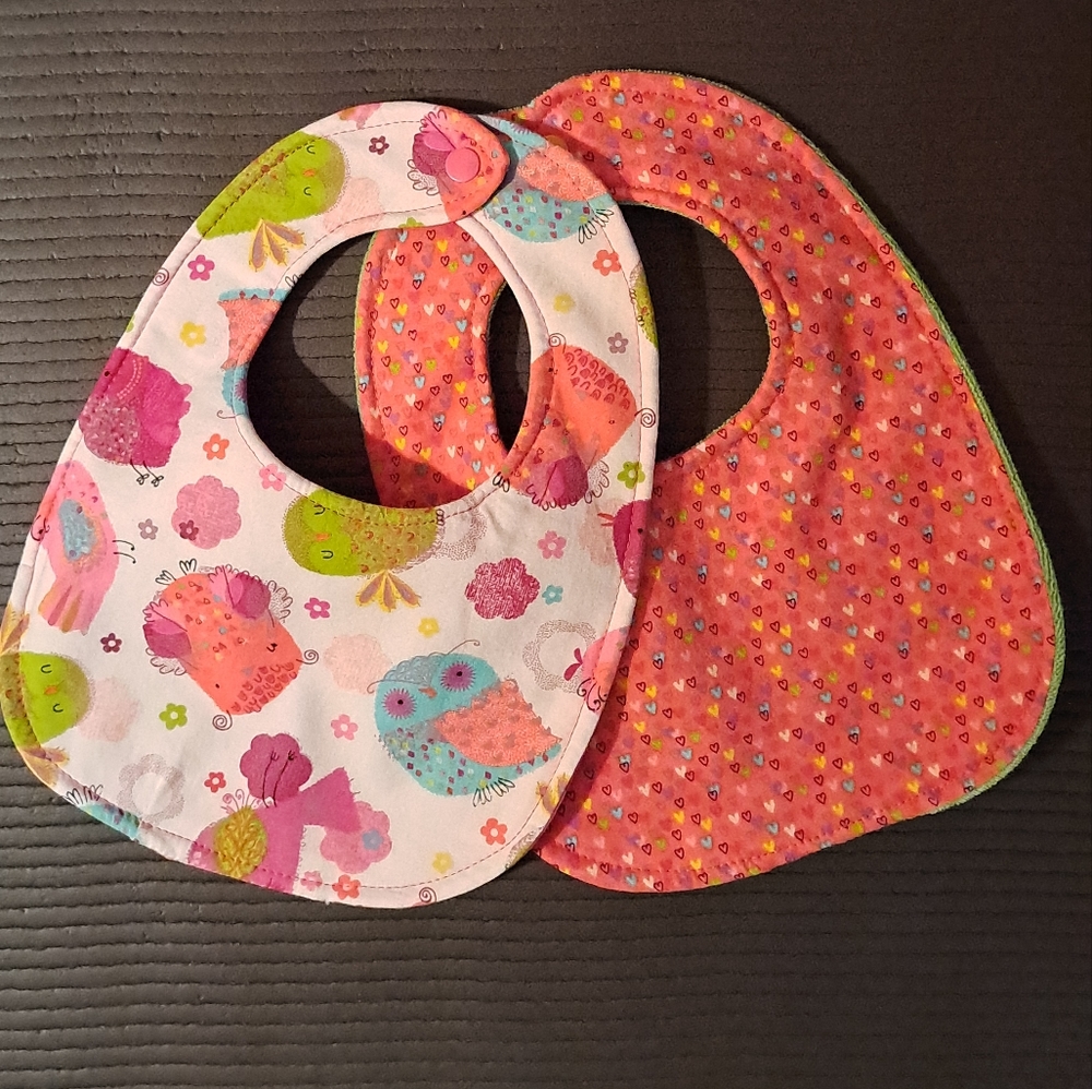 2 Handmade Reversable Bibs